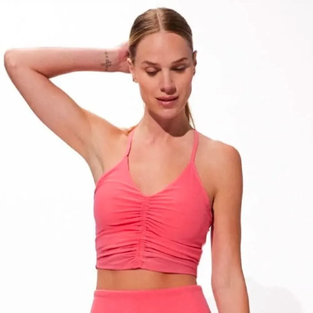 NWT New EleVen Venus Williams Pink Fushia Rebel Midi Ruched Racerback Tank Small